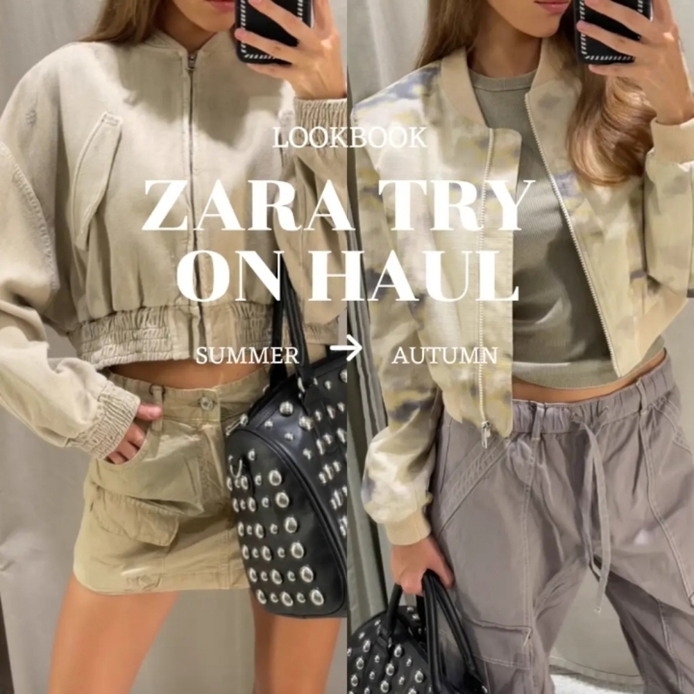 Zara Bomber Ripped Jacket Sz-L - Picture 10 of 10